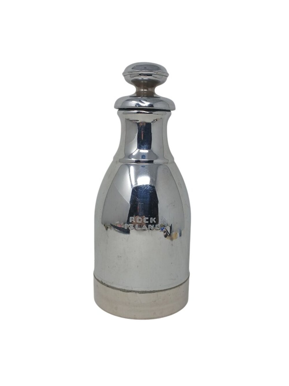 Railroadiana Rock Island Lines Stanley Super Vac Railroad Carafe ChromePlated #1